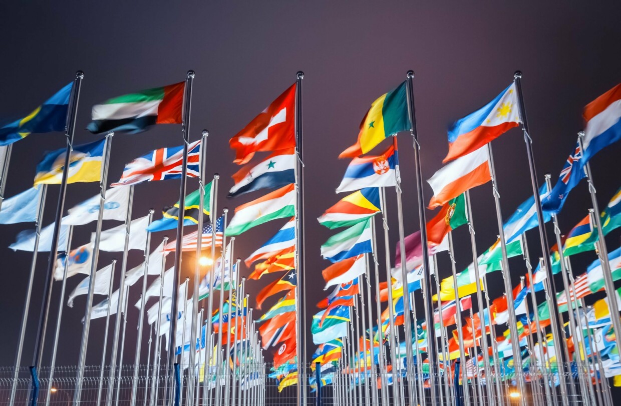 Quante lingue ci sono nel mondo - bandiere su asta al vento